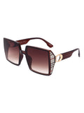 Lunettes de Soleil Carrées Retro Branches Carreaux Diamant UV400 Femme – CLEVI Paris