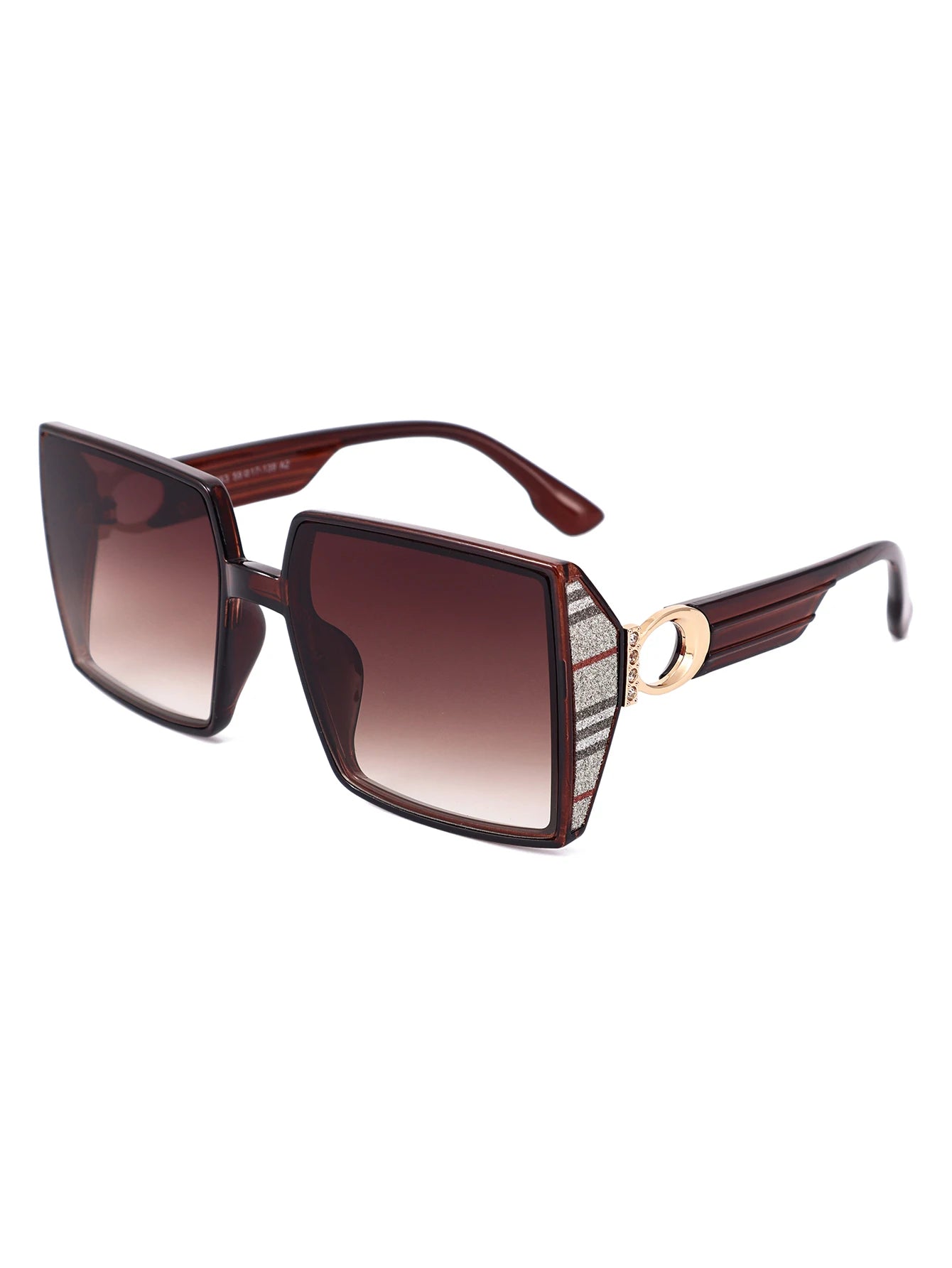 Lunettes de Soleil Carrées Retro Branches Carreaux Diamant UV400 Femme – CLEVI Paris