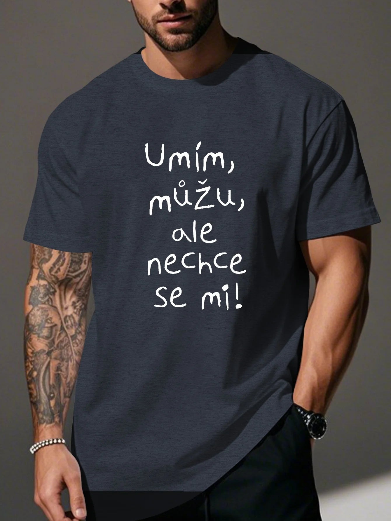 T-Shirt Homme Humour Citation Imprimée Coton Manches Courtes – CLEVI Paris