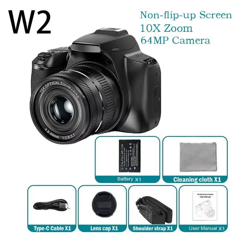 Appareil Photo Numérique Renear 4K – 72MP, Zoom 12x, Écran Rotatif, WiFi, Fill-in, Webcam, Vlogging & Live – CLEVI Paris