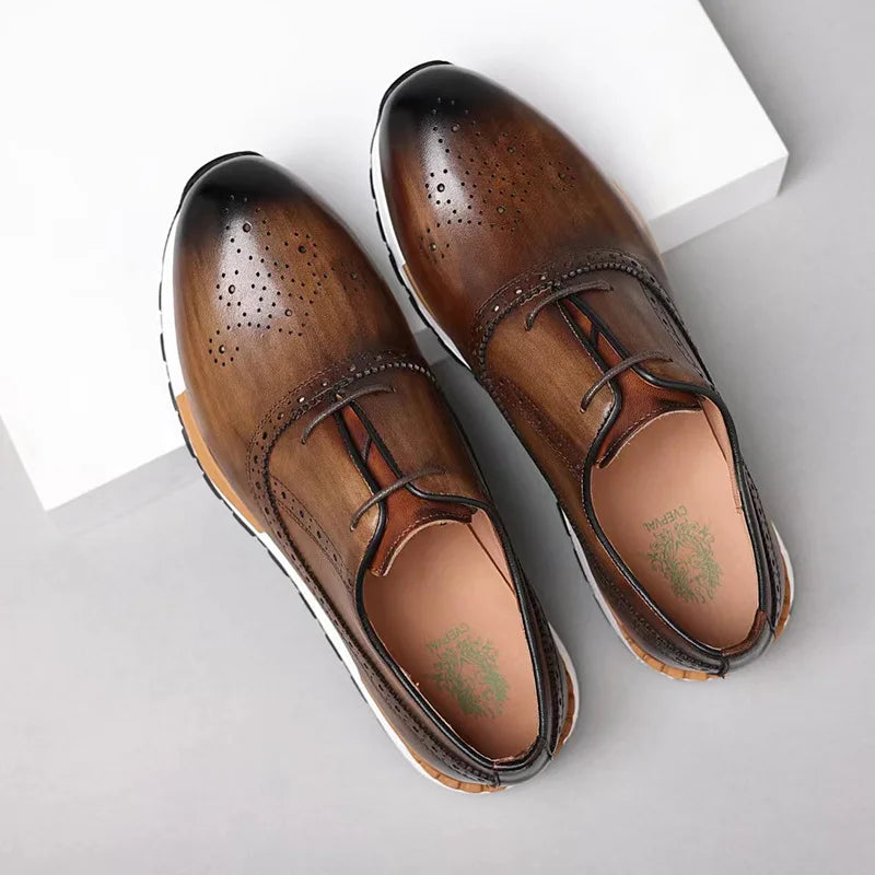 Loafer Brogue Homme Cuir Véritable Design Britannique | Rehaussant Bullock 4 Coloris