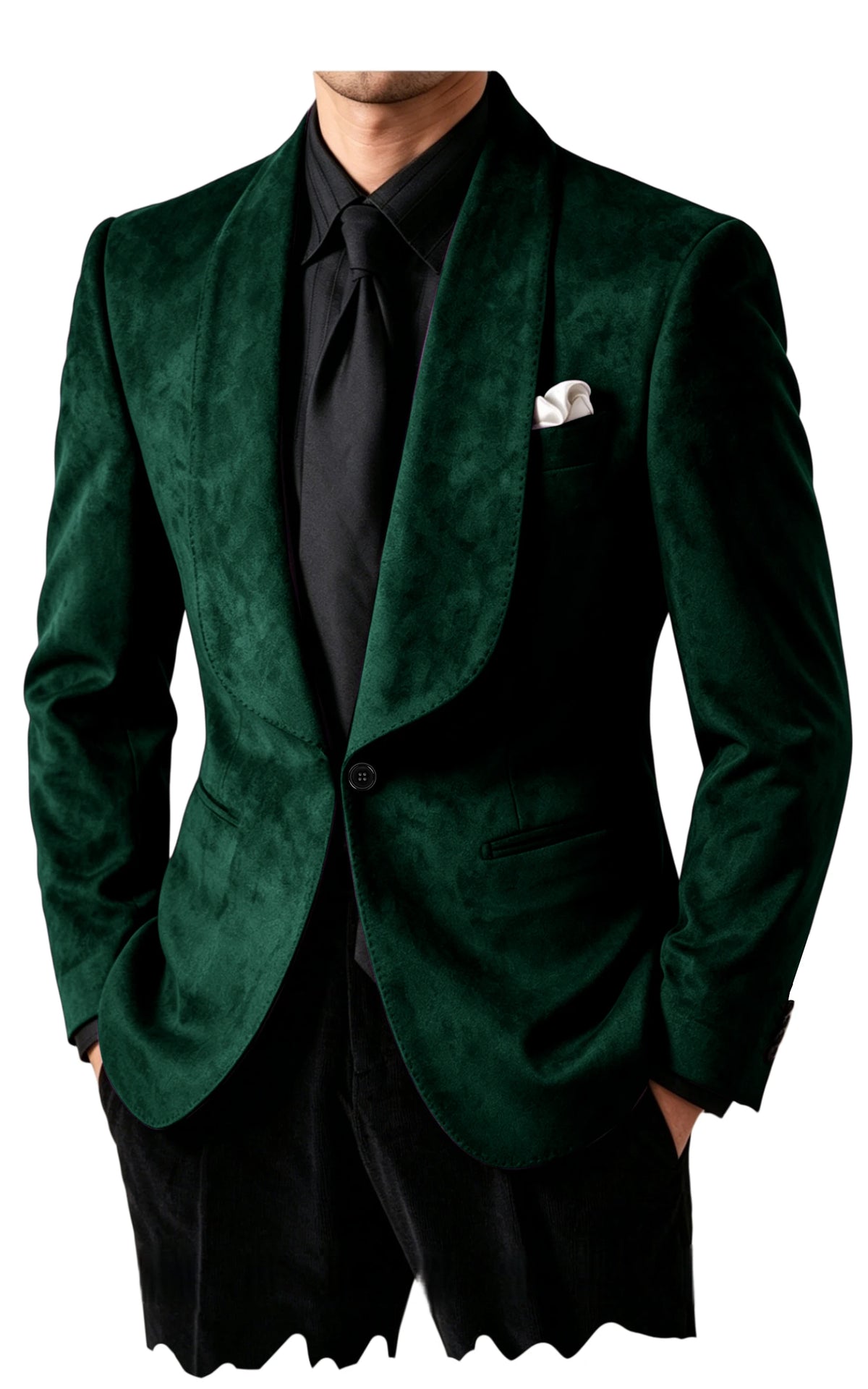 Blazer homme effet suédé 1 bouton à col châle – CLEVI Paris