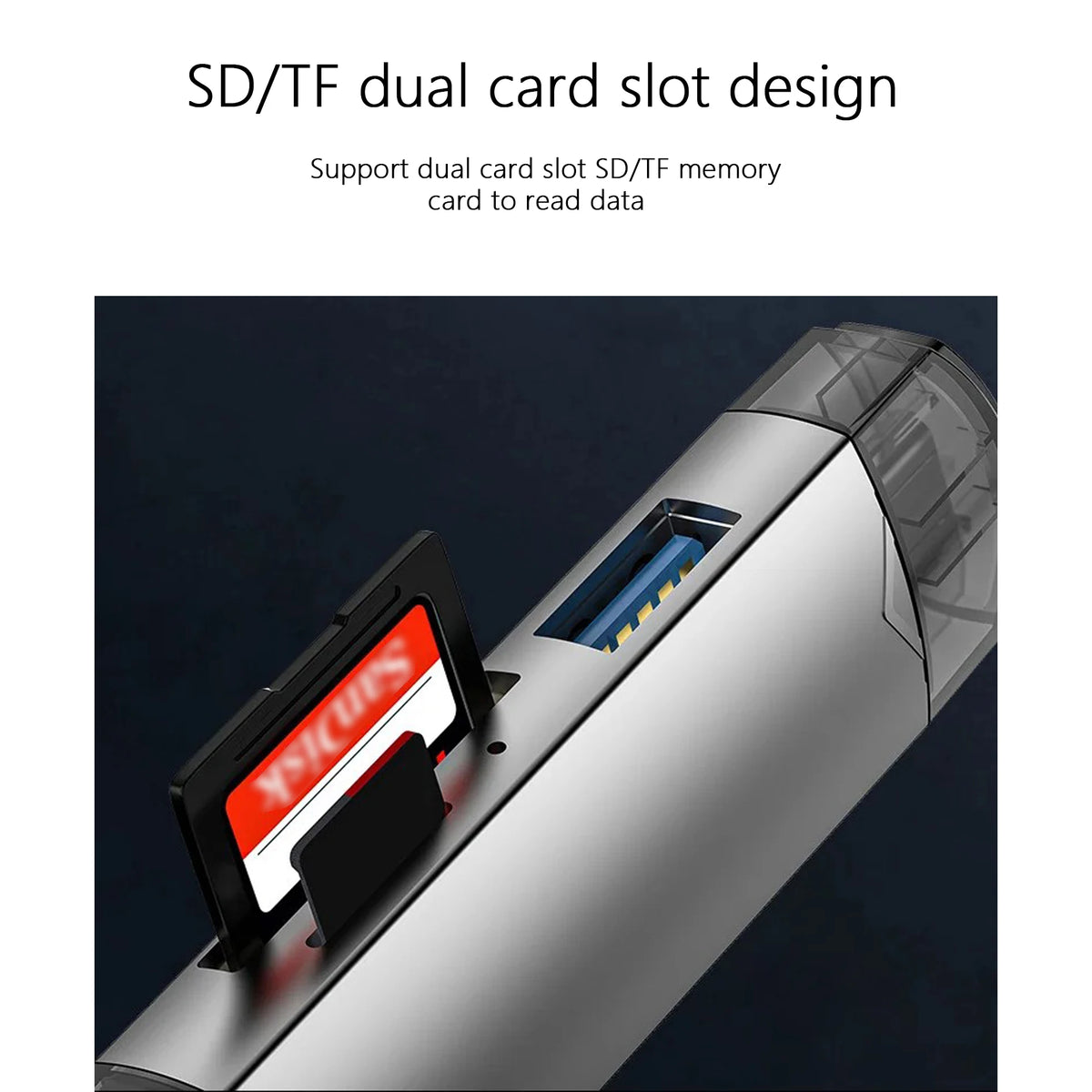 Lecteur de Cartes 6-en-1 USB 3.0 SD/TF/OTG – CLEVI Paris