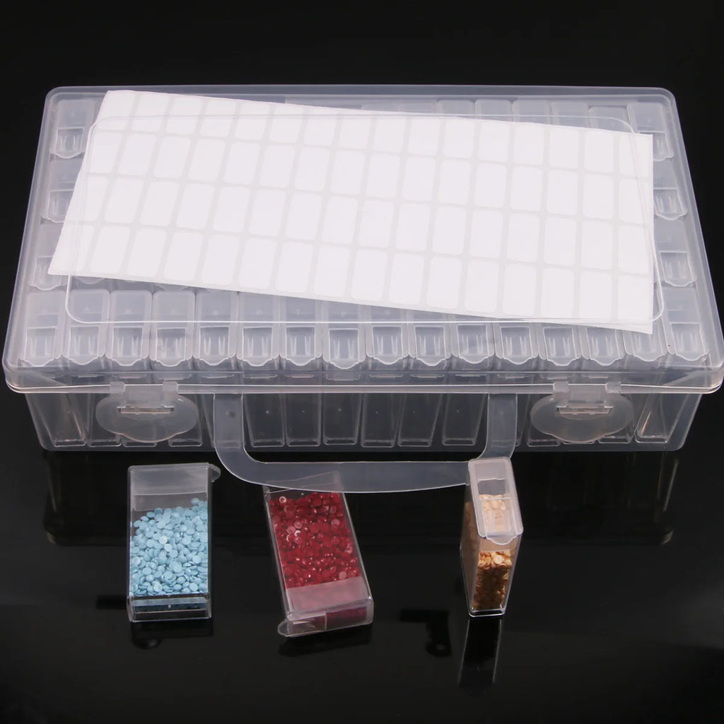 Boîte Rangement Diamond Painting 5D | Plastique, 28 à 64 Cases, Broderie & Mosaïque – CLEVI Paris