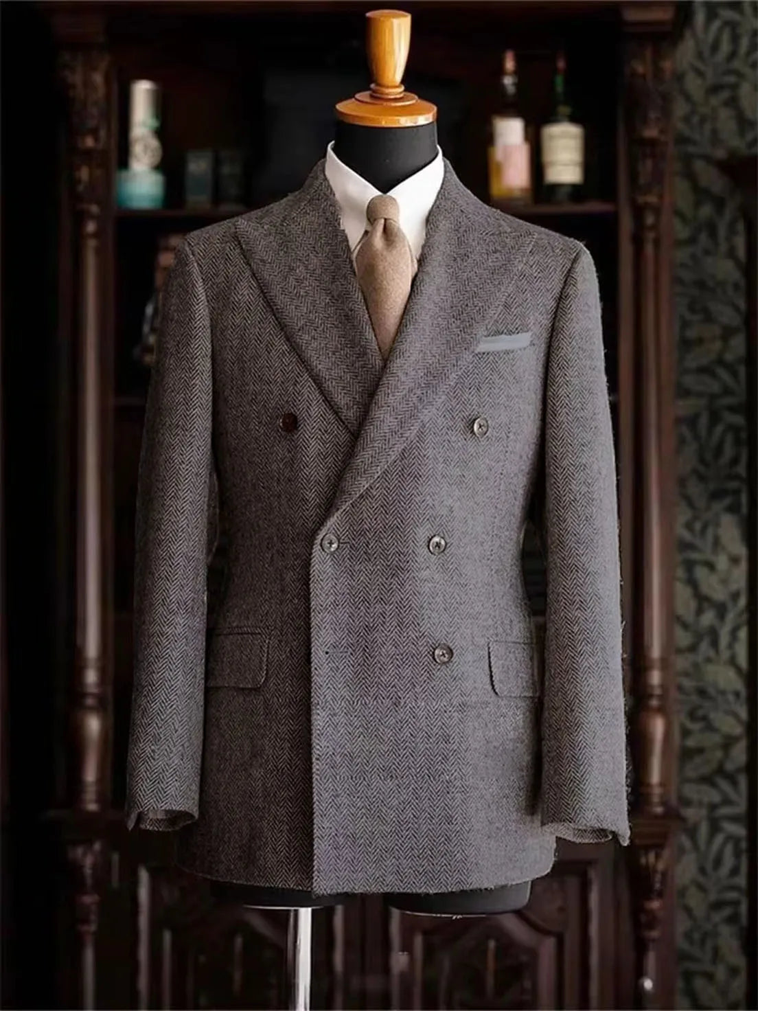 Blazer homme double boutonnage à chevrons – CLEVI Paris