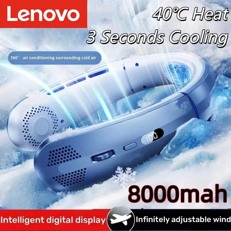 Ventilateur Cou Portable Sans Fil USB 8000mAh 100 Vitesses – CLEVI Paris