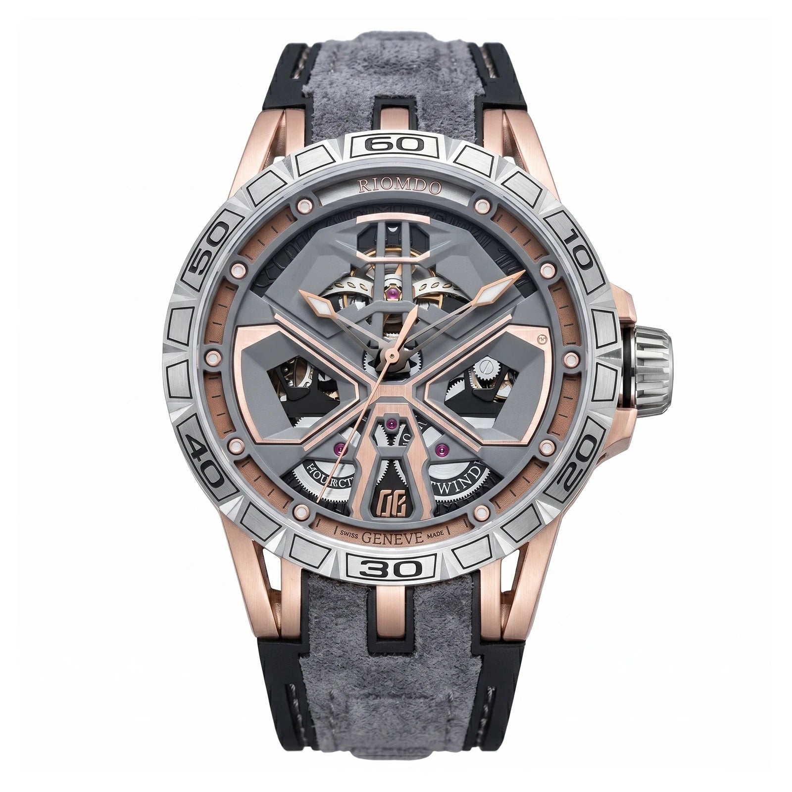 Montre Homme Automatique Squelette Grand Cadran Militaire Acier Oblvlo RD-919 – CLEVI Paris