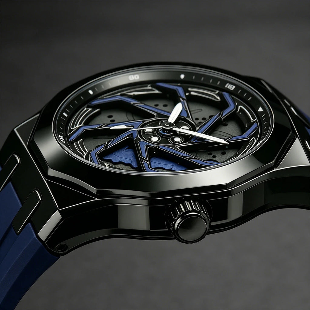 Montre Quartz Cadran Roue SHUAIKE Homme Caoutchouc – CLEVI Paris