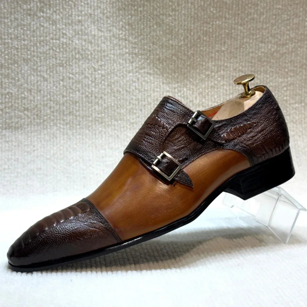 Monk Shoes Homme Double Boucle Cuir Vache Luxe Business Mariage – CLEVI Paris