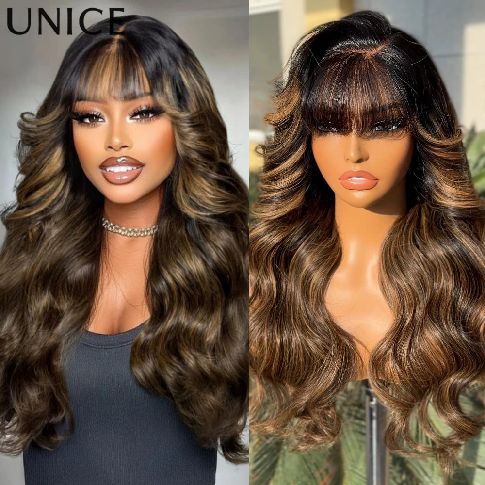 Perruque balayage ondulée 7x5/13x4 – CLEVI Paris