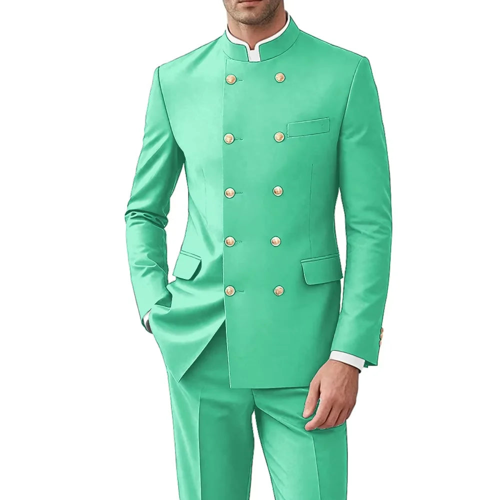 Costume Col Mandarin Homme Croisé – CLEVI Paris