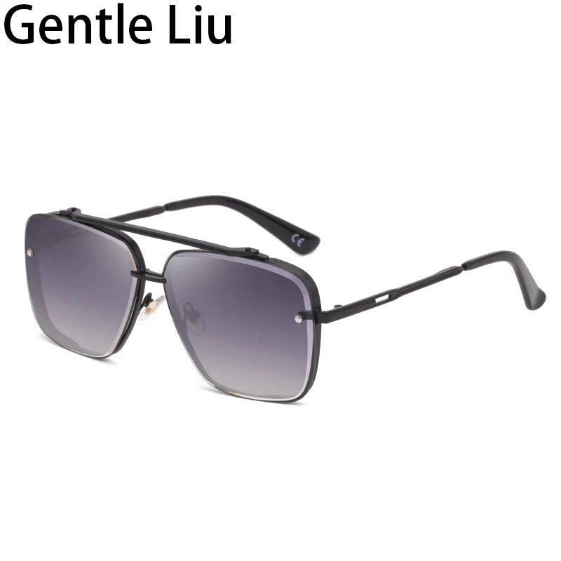 Lunettes de Soleil Oversize Sans Monture Carrées UV400 Homme – CLEVI Paris