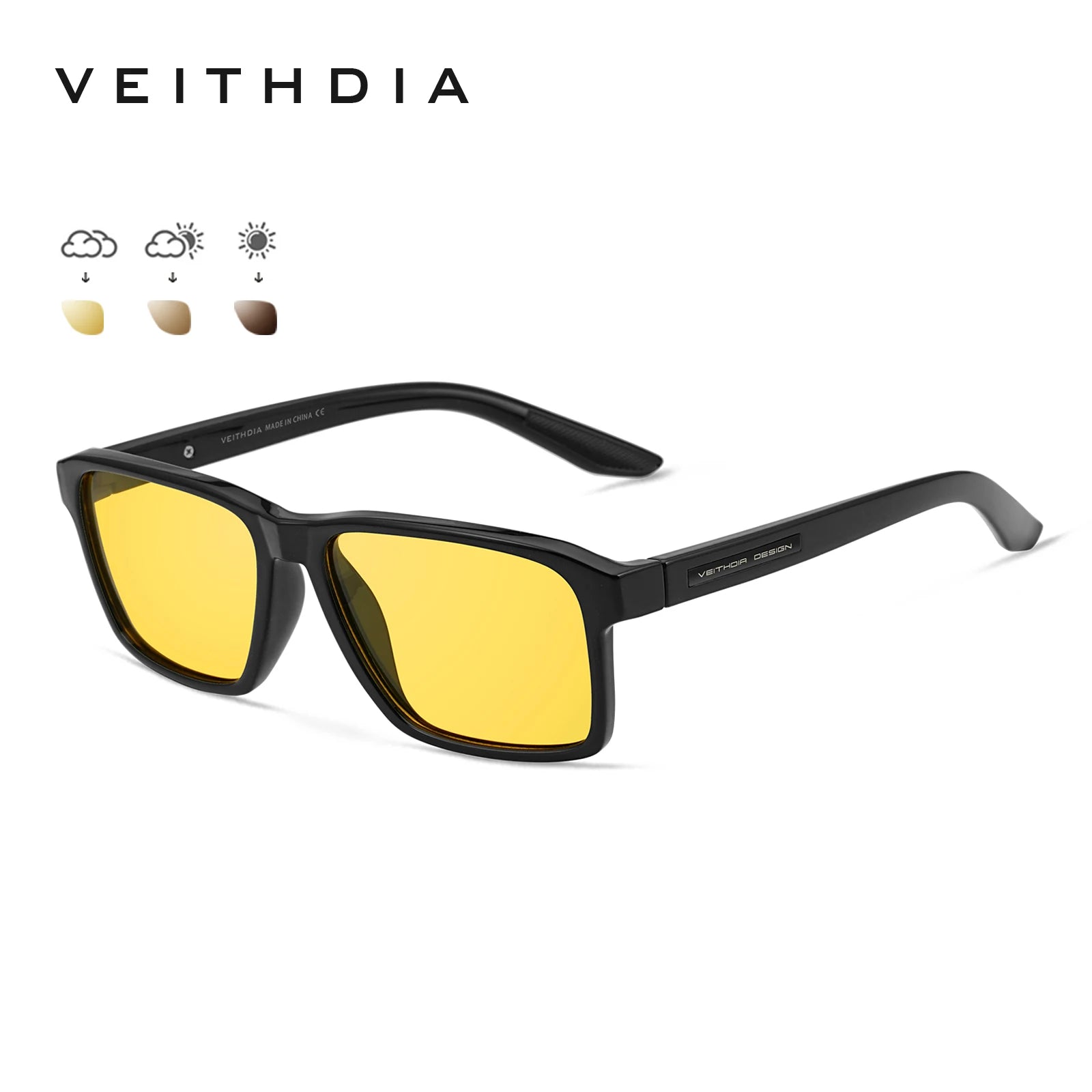 Lunettes de Soleil Polarisées Carrées TR-90 – Verres TAC Photochromiques Miroir Anti-Reflets UV400 Sport – CLEVI Paris