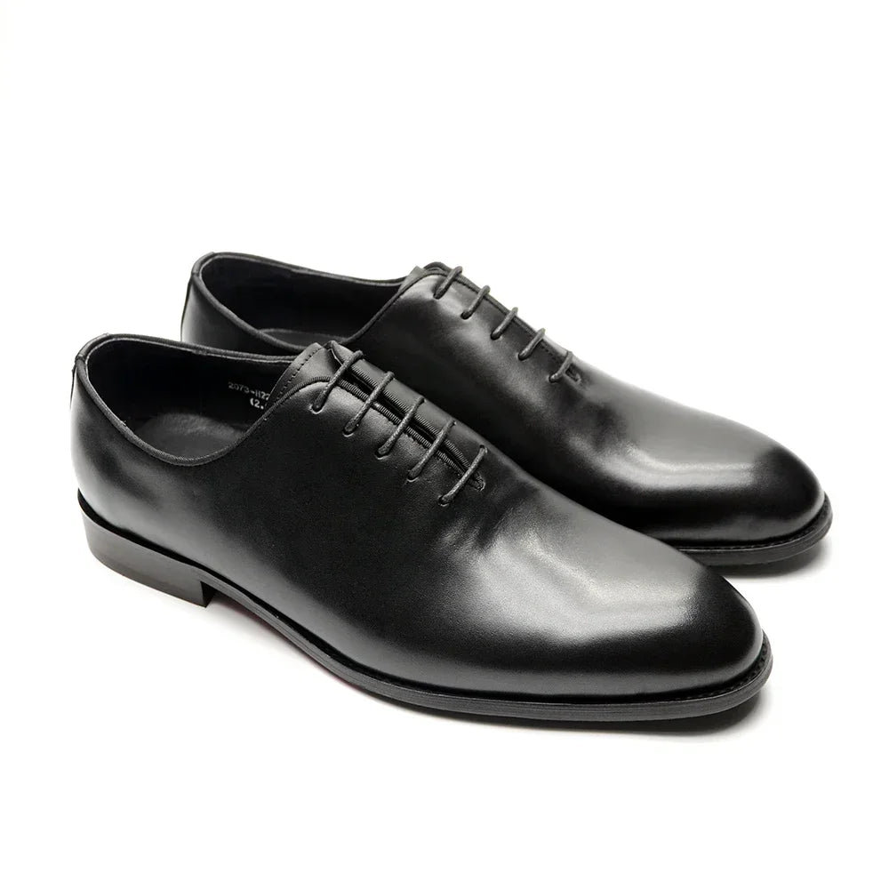 Richelieu Homme Whole-Cut Oxford – Cuir Véritable, Fait Main, Bout Uni – CLEVI Paris
