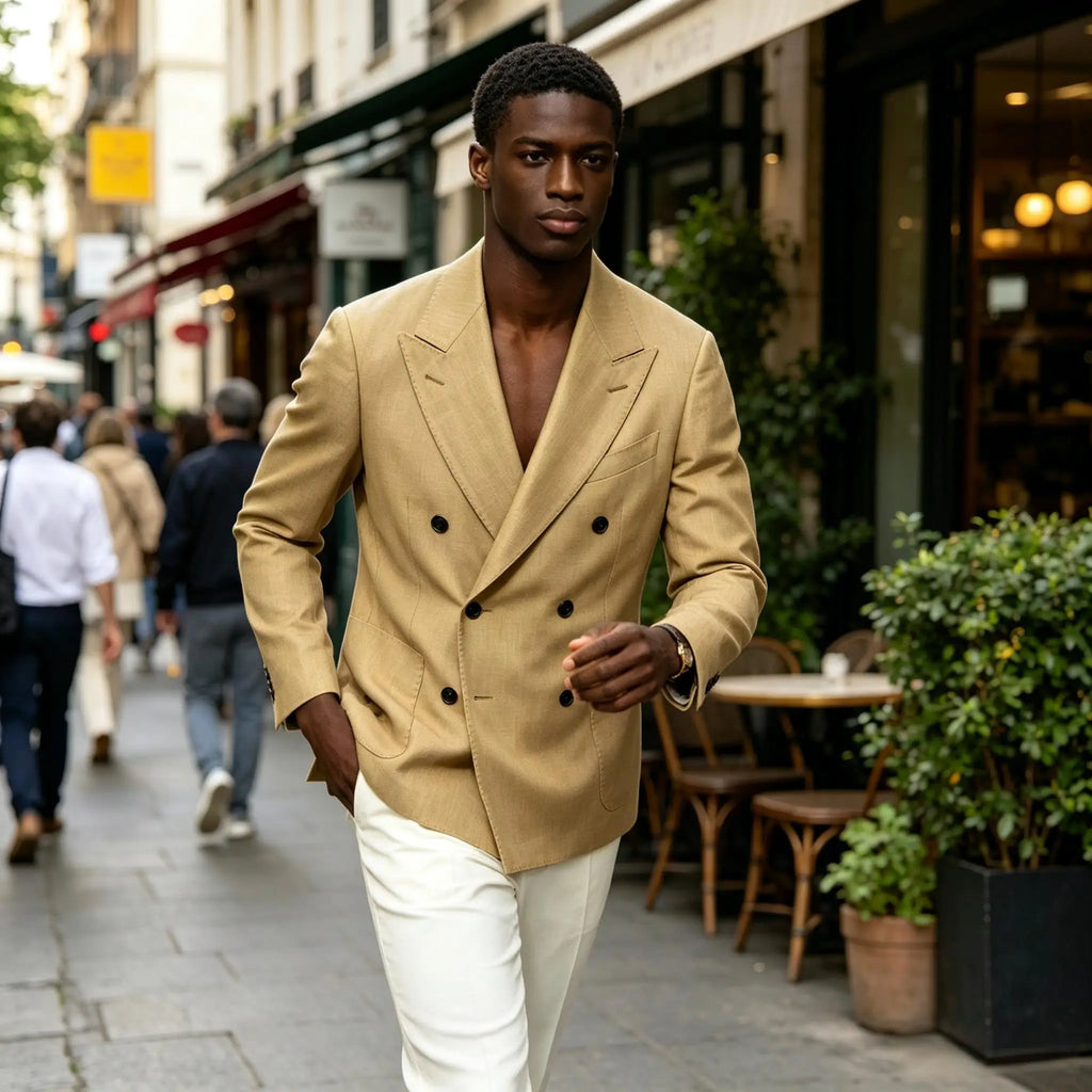 Blazer croisé homme en lin – CLEVI Paris
