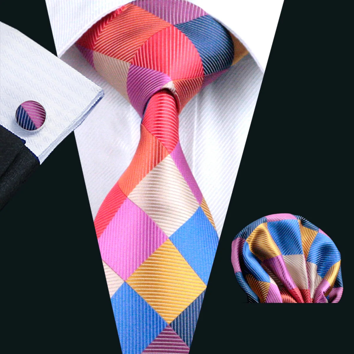 Ensemble cravate homme imprimée avec accessoires – CLEVI Paris