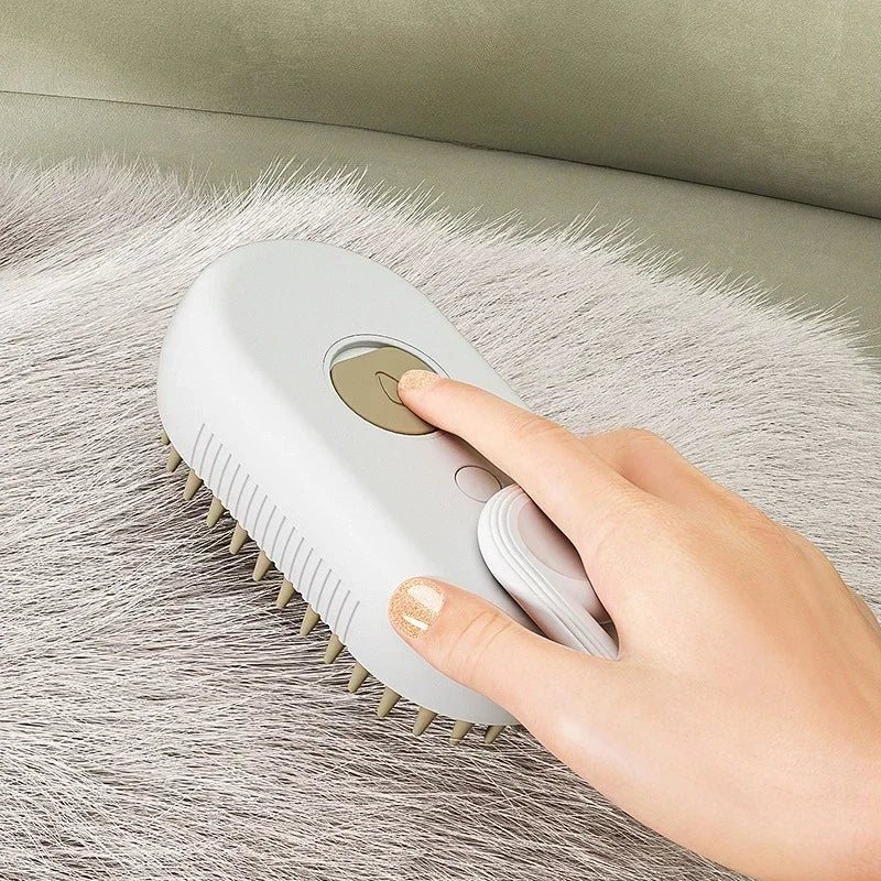 Brosse Vapeur 3-en-1 pour Chat & Chien Spray Massage Anti-Poils USB — CLEVI Paris