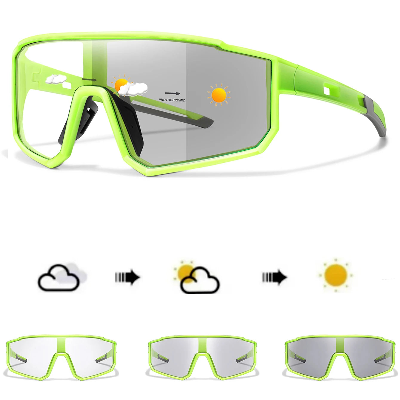 Lunettes Photochromiques Sport – Vélo VTT Running Pêche Mixte Coupe-Vent