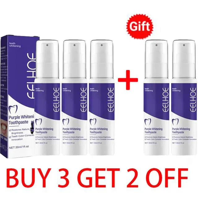 Dentifrice Violet Blanchissant Eelhoe | Correction Couleur, Nettoyage Profond & Haleine Fraîche | 30ml – CLEVI Paris