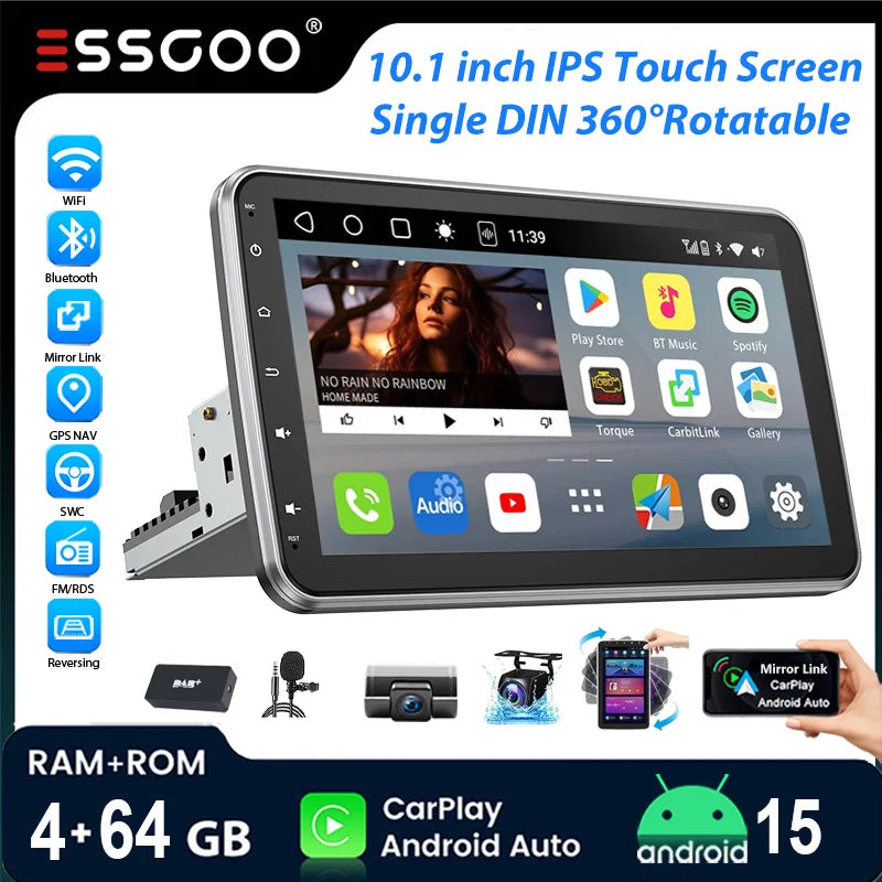 Autoradio ESSGOO 10,1″ Android CarPlay – CLEVI Paris
