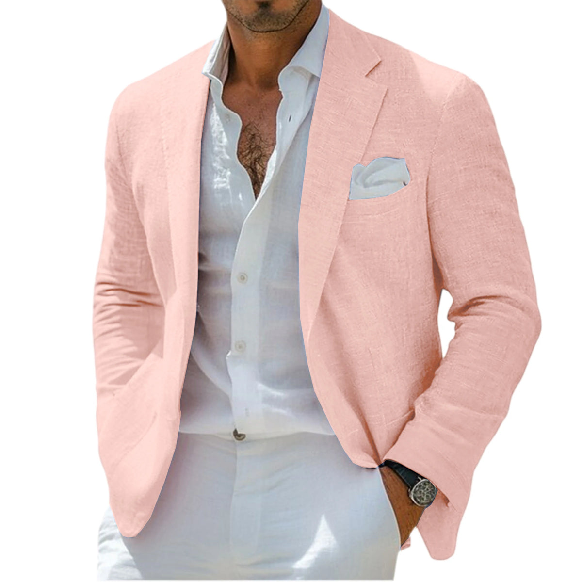 Blazer Lin Homme Coupe Ajustée – CLEVI Paris