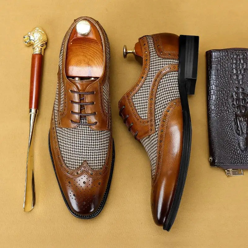Oxford Brogue Homme Lacets – Style Italien Mariage & Fête, 4 Coloris, Grande Taille EU 38-48 – CLEVI Paris