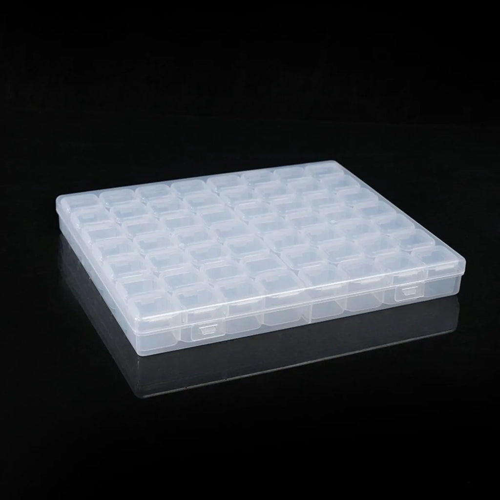 Boîte de Rangement Plastique à Compartiments | 28 ou 56 Cases, Bijoux, Perles, Nail Art & DIY – CLEVI Paris