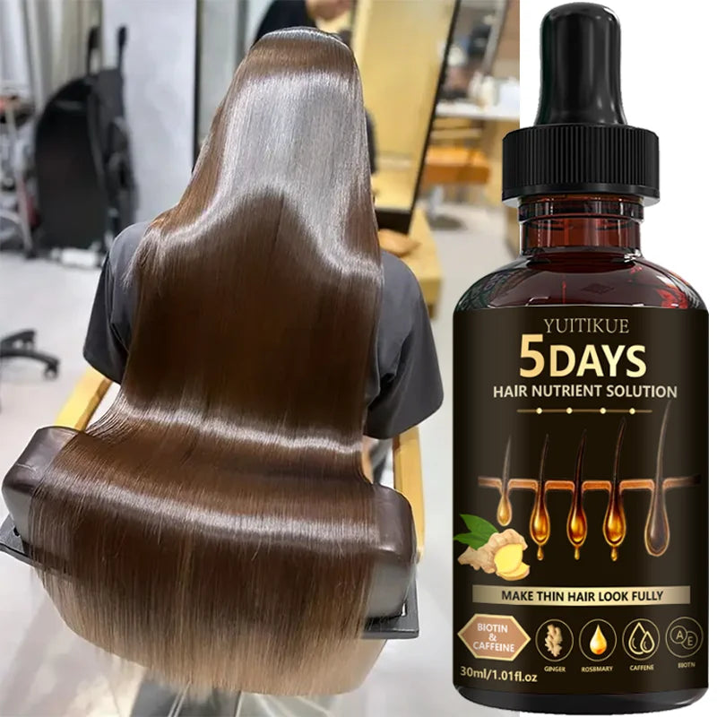 Sérum Repousse Capillaire 5 Jours | Biotine, Caféine, Gingembre & Romarin | Cheveux Plus Denses 30ml – CLEVI Paris