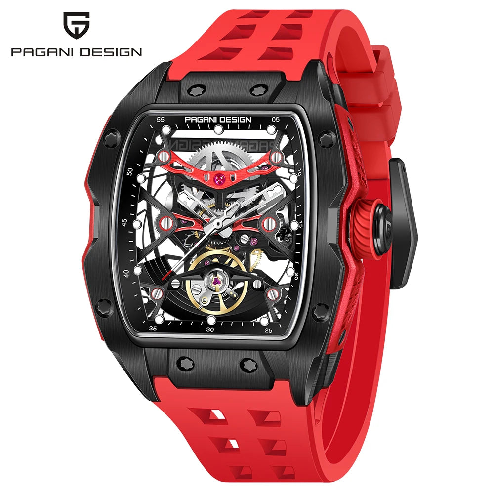 Montre Homme Automatique Squelette Tonneau Caoutchouc Pagani Design PD-YS018 – CLEVI Paris