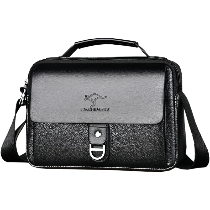 Sacoche Homme Cuir PU – Sac Bandoulière Réglable, Léger & Imperméable