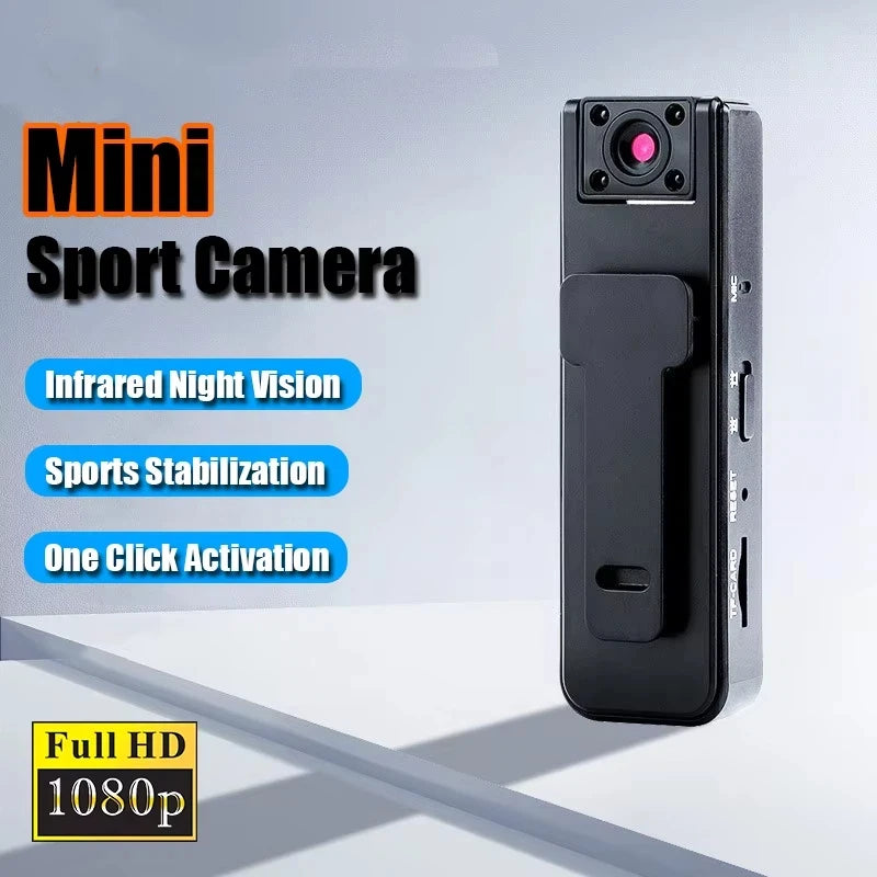 Lenovo A9 Mini Caméra Sport 1080P HD — Vision Nocturne, WiFi, Étanche, Grand Angle 180° | CLEVI Paris