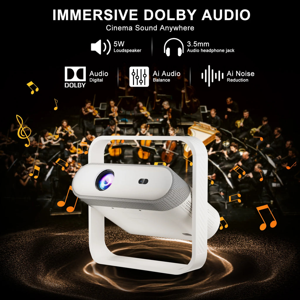 Salange P40 Projecteur Portable 1080P 4K 500 ANSI Dolby Audio HDR10+ WiFi 6 BT 5.4 HDMI 2.1 Autofocus – CLEVI Paris