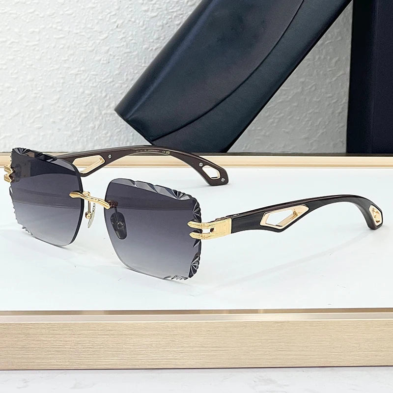 Lunettes de Soleil Homme Homotati Z154 – Sans Monture Acétate Artisanal Taillé Diamant UV400 – CLEVI Paris