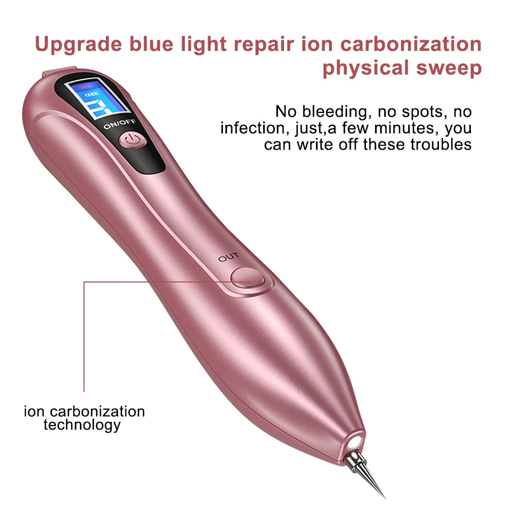 Stylo Plasma Professionnel – Suppression Verrues, Grains de Beauté, Taches, Tatouages & Molluscum – 9 Niveaux, Rechargeable USB