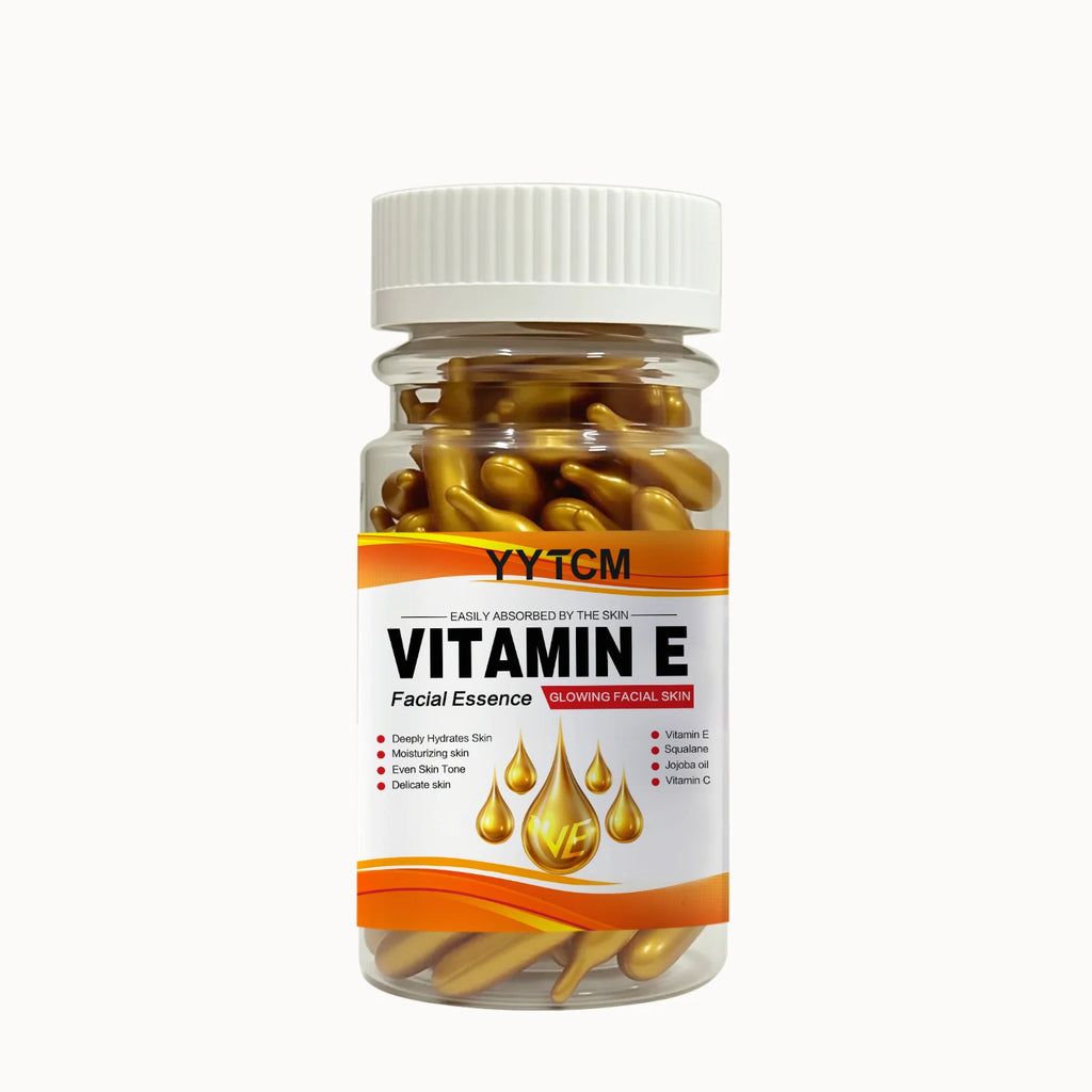 Capsules Essence Vitamine E & Squalane – Hydratation Profonde, Éclat & Lissage de la Peau
