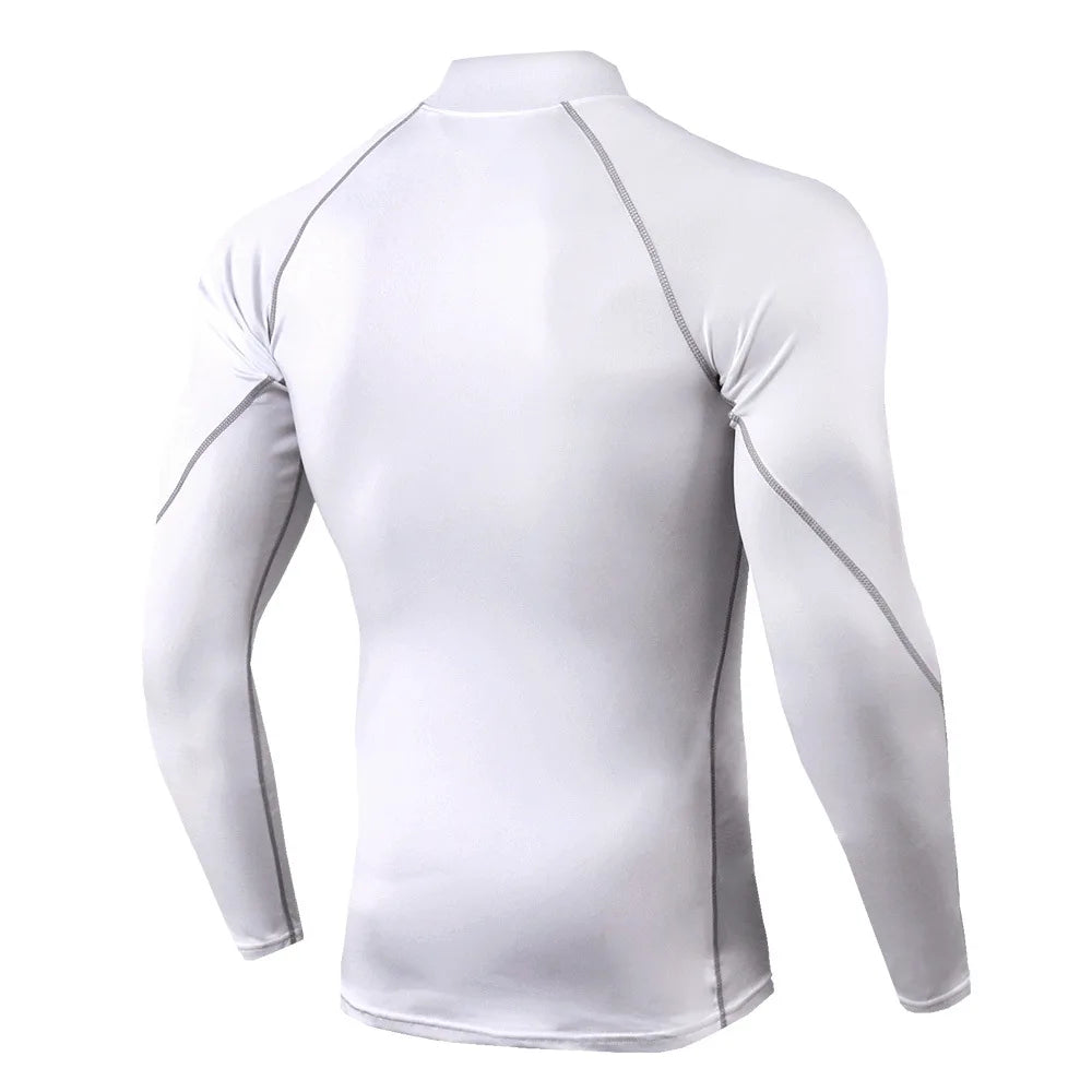 T-shirt Sport Homme Manches Longues Compression Polyester | Séchage Rapide, Running & Fitness, Tailles M à 3XL – CLEVI Paris