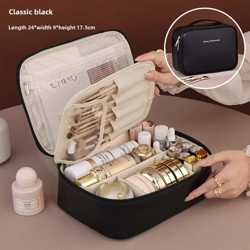 Trousse de Maquillage Femme Cuir PU Grande Capacité — Voyage & Quotidien, 4 Coloris | CLEVI Paris