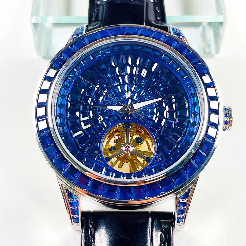 PINDU Montre Automatique Homme Squelette Lumineux Acier Couronne Vissée 40mm – CLEVI Paris