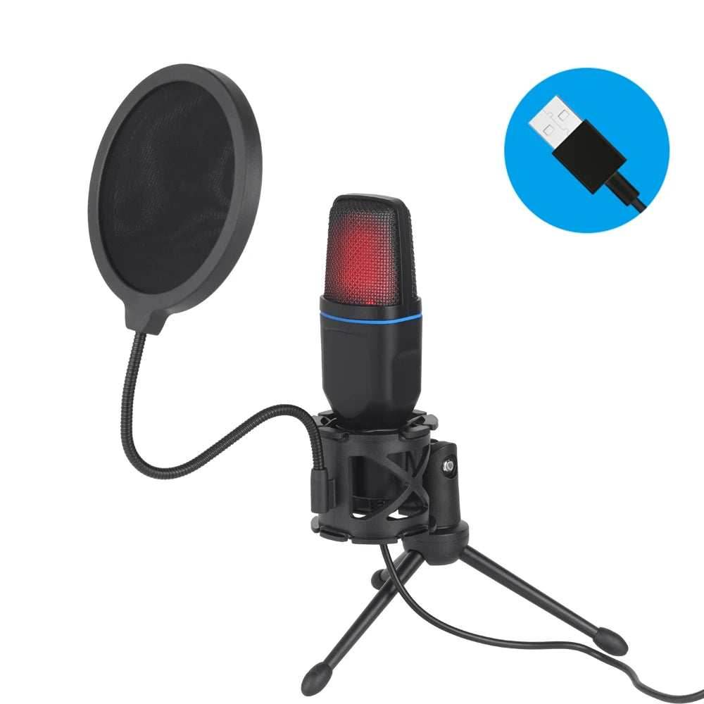 Microphone à Condensateur USB RGB AOIEUUAI | Filaire, Gaming, Podcast & Streaming, PC & Laptop – CLEVI Paris