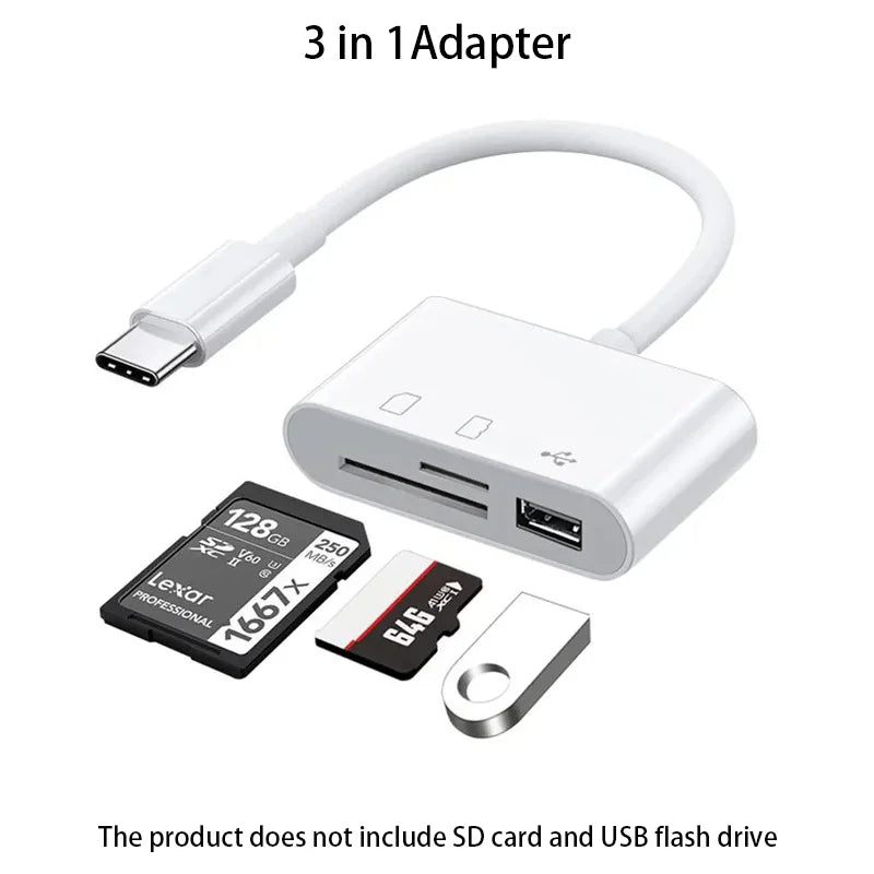 Adaptateur USB-C 3-en-1 SD/TF OTG Samsung MacBook – CLEVI Paris