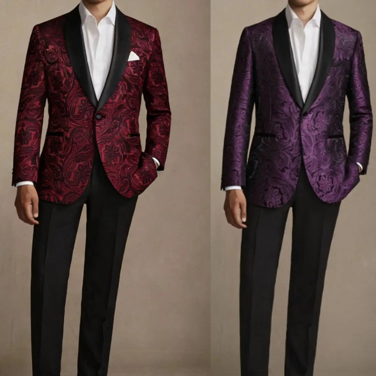 Blazer Paisley Homme Revers Satin – CLEVI Paris