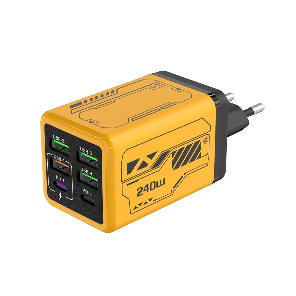 Chargeur Mural 240W 6 Ports USB-C PD EU/US/UK – CLEVI Paris