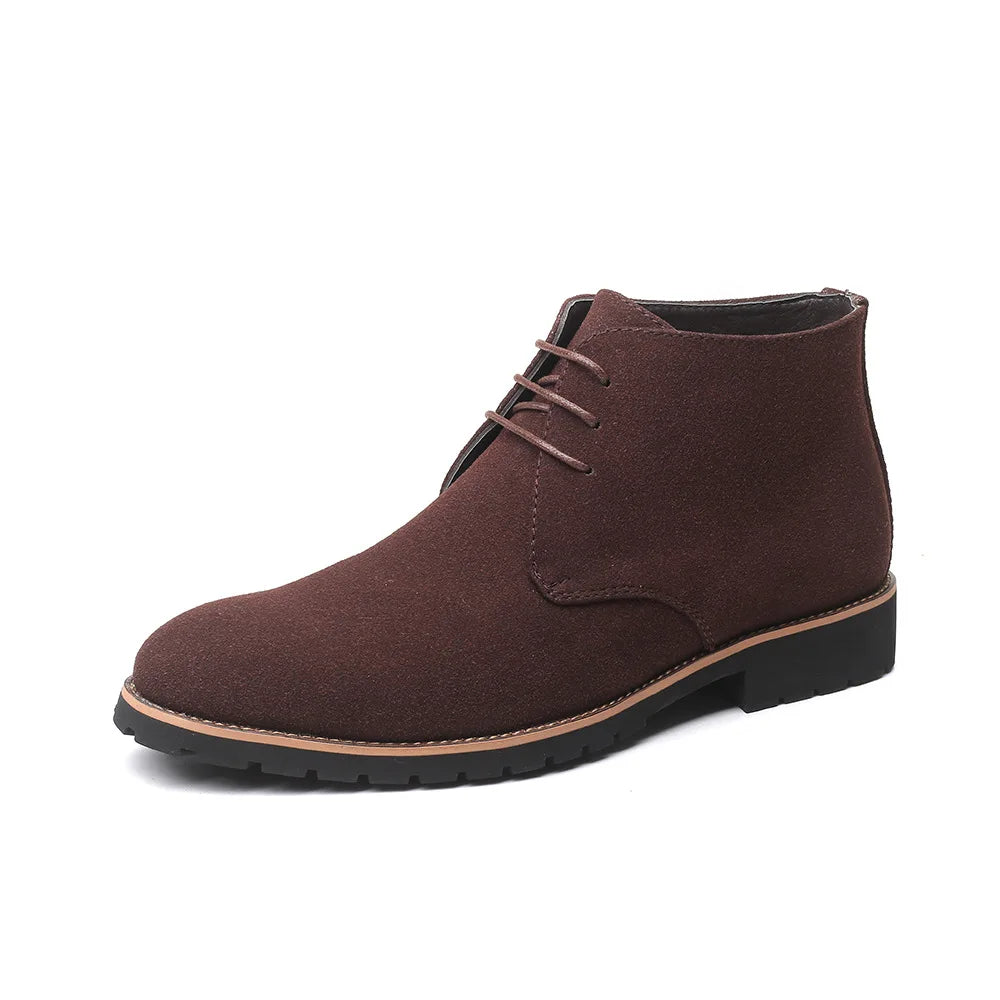 Boots Chelsea Homme Faux Suède Bout Rond Style Britannique | Bleu Marron Noir EU 38-48