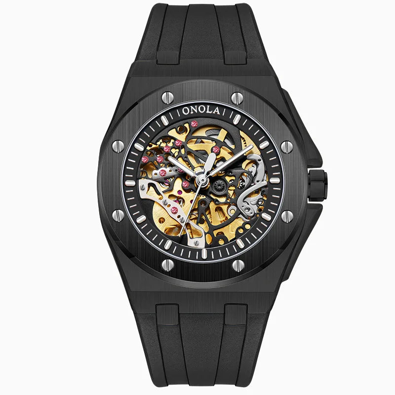 Montre Mécanique Automatique Homme Squelette Lumineux Bracelet Silicone – CLEVI Paris