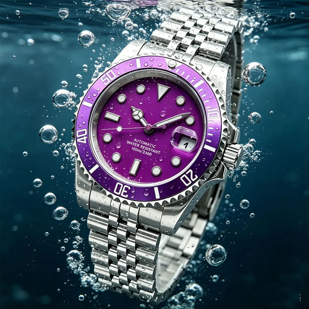 Montre Automatique Homme NH35 Diver Saphir Lumineux Étanche 100m – CLEVI Paris