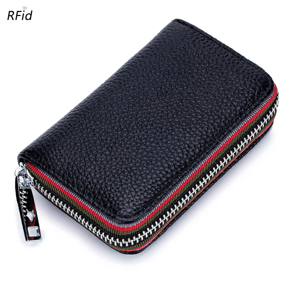 Porte-cartes Zippé en Cuir Véritable — CLEVI Paris