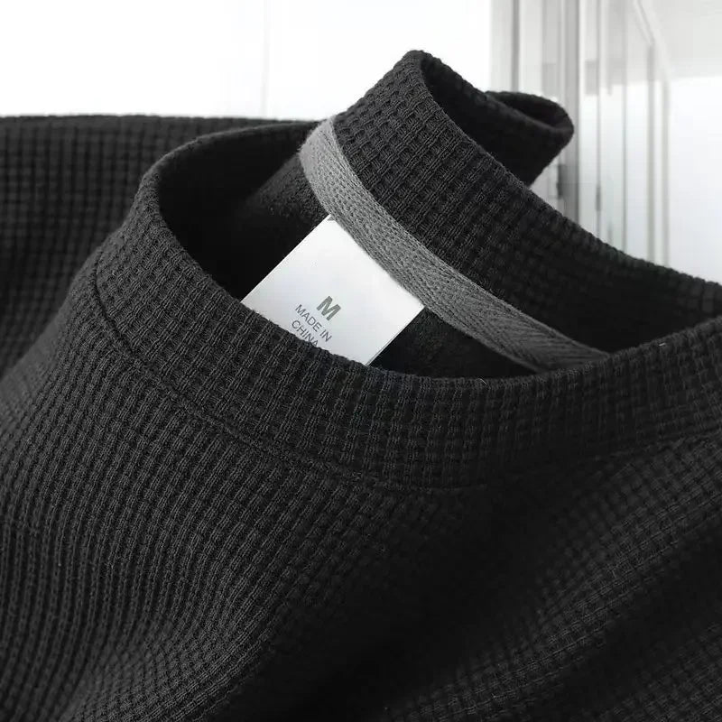 T-Shirt Homme Waffle Col Rond Manches Courtes – Respirant, Casual Été – CLEVI Paris