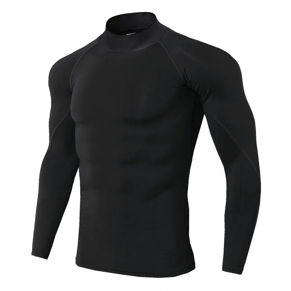 T-shirt Sport Homme Manches Longues Compression Polyester | Séchage Rapide, Running & Fitness, Tailles M à 3XL – CLEVI Paris