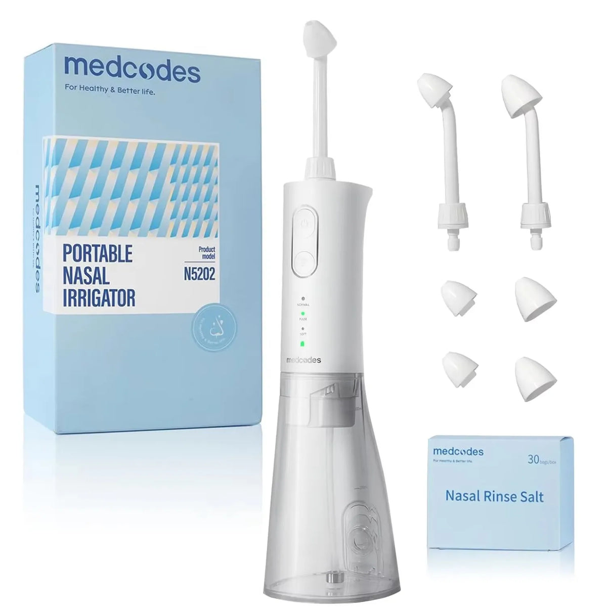 Irrigateur Nasal Électrique 300ml 3 Modes IPX7 USB-C 30 Sachets Sel – CLEVI Paris