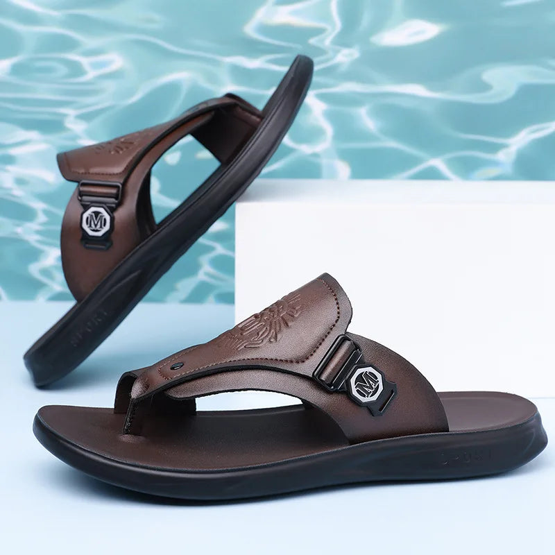 Tongs Homme Été – Antidérapantes, Légères, Style Rétro | Blanc, Noir ou Marron Foncé